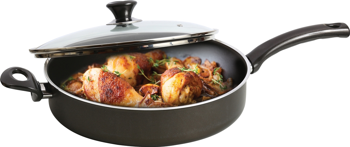 Ost32 Mehtap Saute Pan With Lid & Two Handles, Black