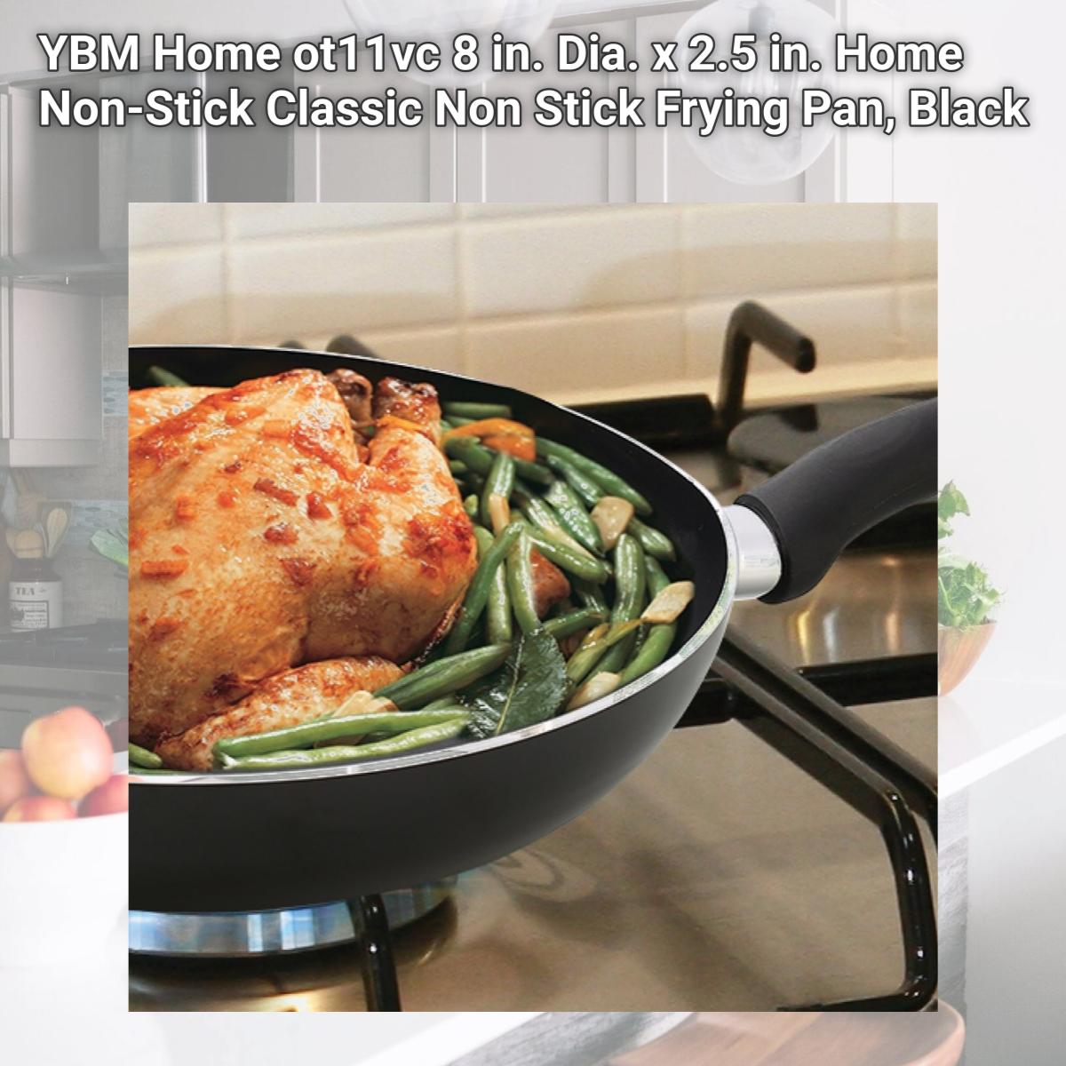 Picture of YBM Home ot11vc 8 in. Dia. x 2.5 in. Home Non-Stick Classic Non Stick Frying Pan, Black
