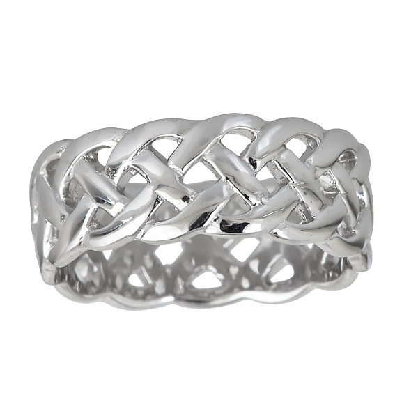 Sterling Silver High Polished Celtic Eternity Ring Size - 6