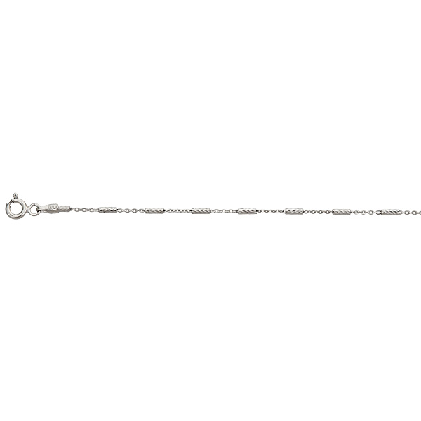 Sterling Silver 1.40 Mm. 16 In. Tube Rhodium Plated Chain