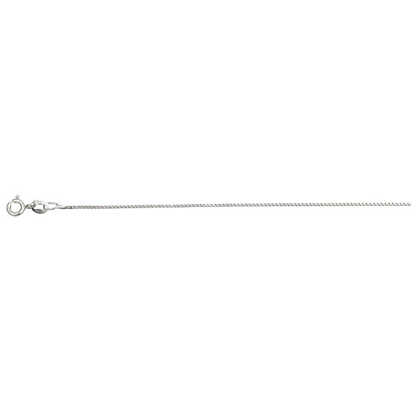 Sterling Silver 0.85 Mm., 18 In. Box 015 Rhodium Plated Chain