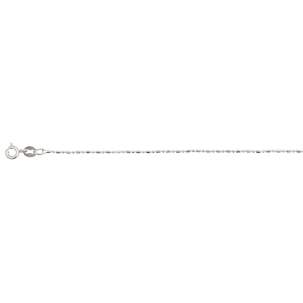 Sterling Silver 1.00 Mm., 16 In. Diamond Cut 1 Plus 1 Rhodium Plated Chain