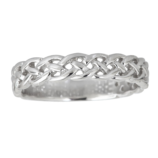 Sterling Silver High Polished 4 Mm. Celtic Ring Size - 6