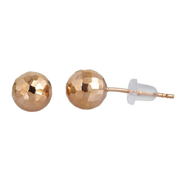 Ygi Fe0016r 14k Rose Gold 6 Mm. Dc Ball Stud Earrings