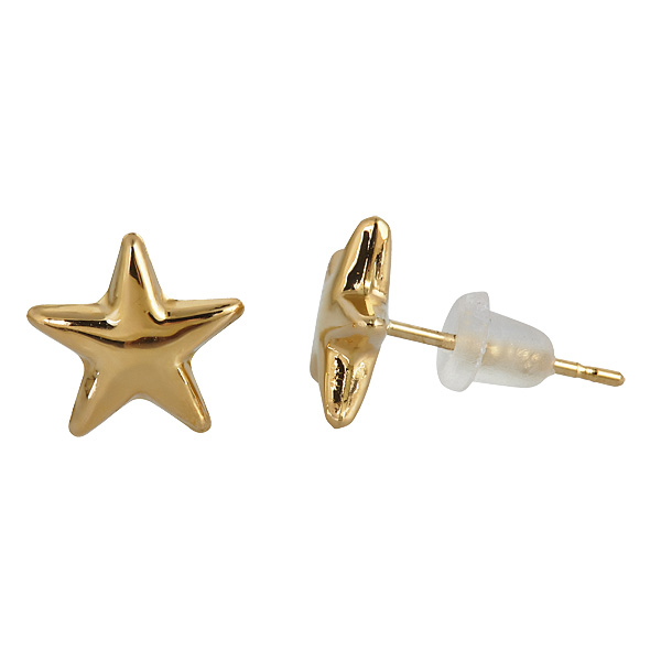 14k Yellow Gold Polished Star Stud Earring