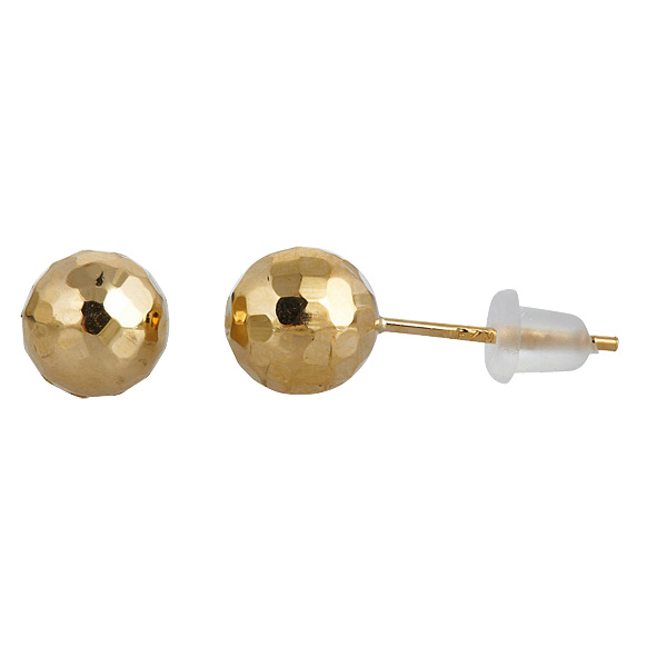 Ygi Fe0016y 14k Yellow Gold 6 Mm. Dc Ball Stud Earrings
