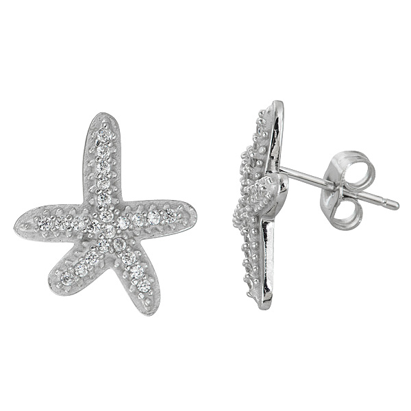 Sterling Silver Micropave Starfish