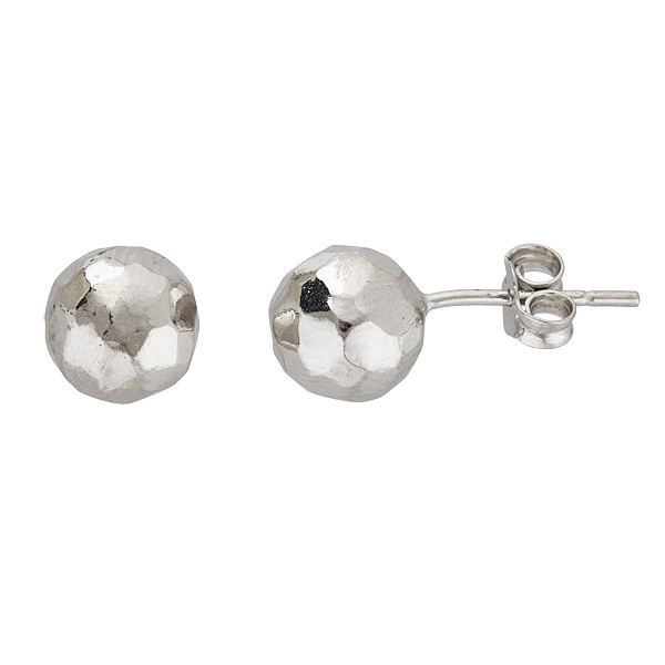 Sterling Silver Disco Ball Stud Earrings - 8 Mm.