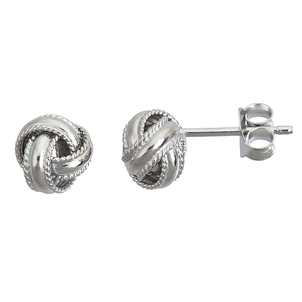 Sterling Silver Love Knot Milgraine Stud - 7 Mm.