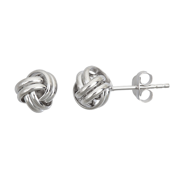 Sterling Silver Love Knot Stud - 6 Mm.