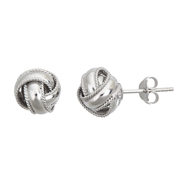 Sterling Silver Love Knot Milgraine Stud - 10 Mm.