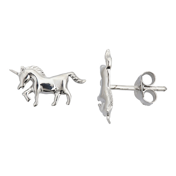 Sterling Silver Horse Unicorn Stud