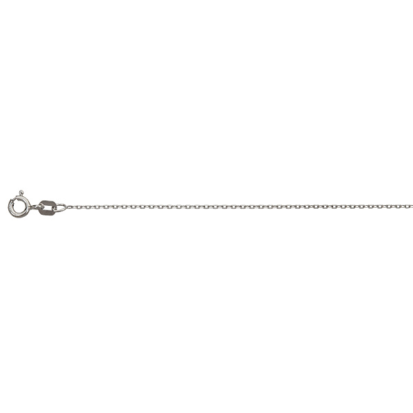 Sterling Silver 1mm., 18 In. Diamond Cut Cable 030 Rhodium Plated Chain