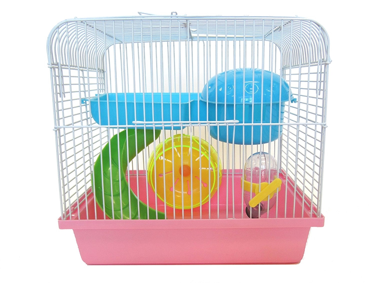 Dwarf Hamster, Mice Cage With Accessories, Pink