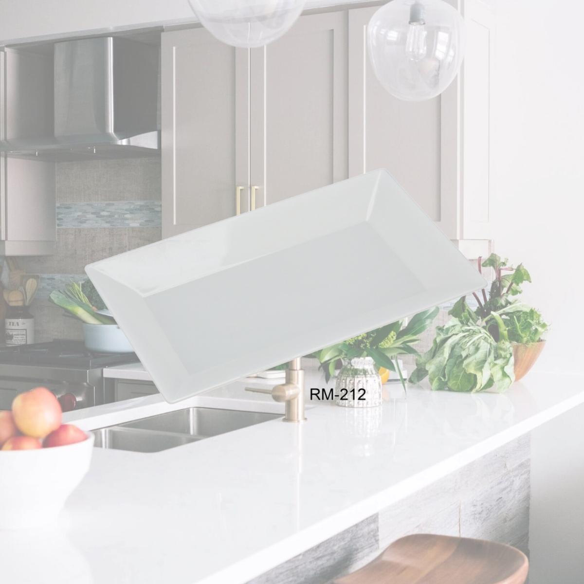Picture of Yanco RM-212 Rome Rectangular Plate, White - 12 in. - Pack of 24