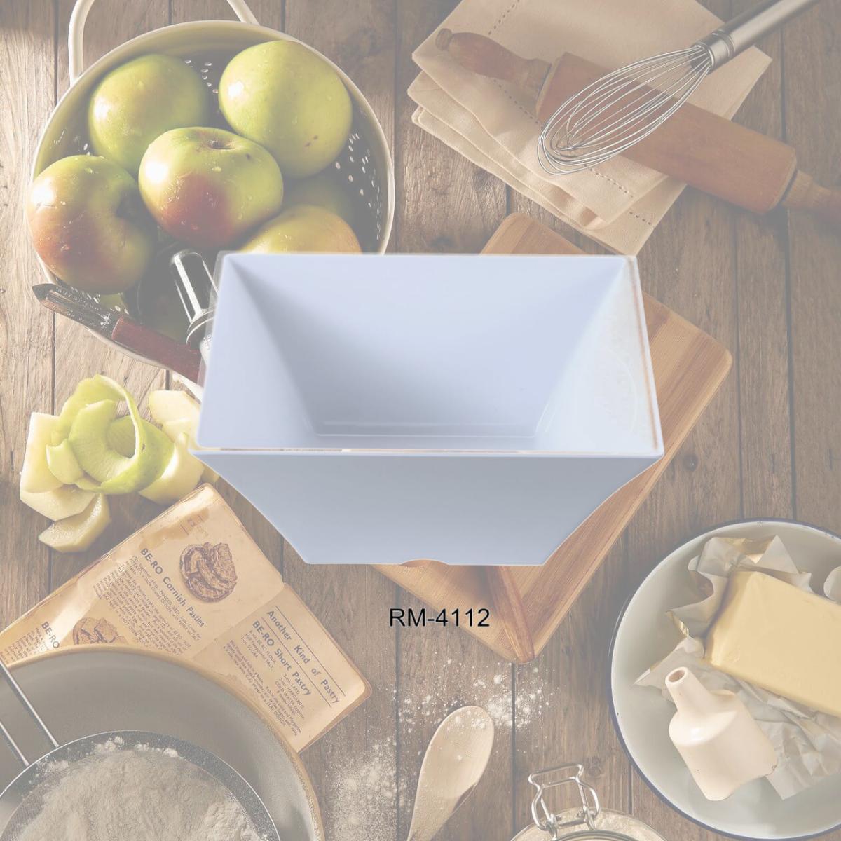Picture of Yanco RM-4112 Rome 12 in. Square Bowl, White - 8 qt. - Pack of 6