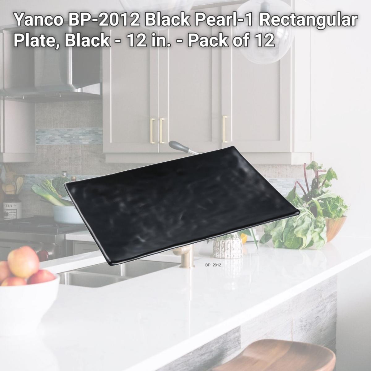 Picture of Yanco BP-2012 Black Pearl-1 Rectangular Plate, Black - 12 in. - Pack of 12