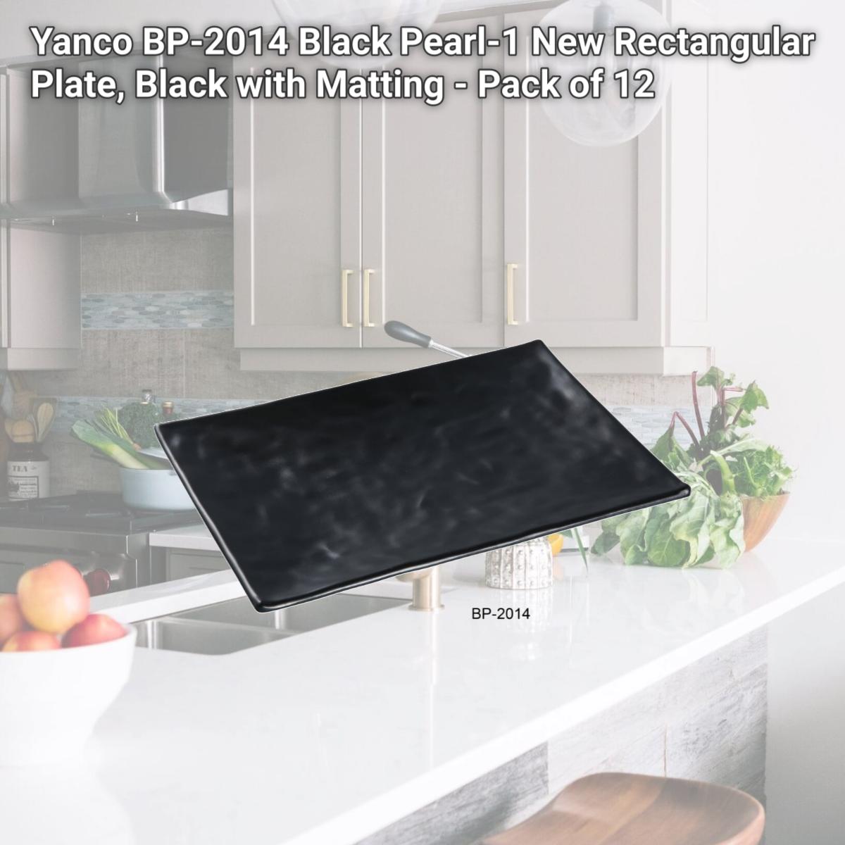 Picture of Yanco BP-2014 Black Pearl-1 New Rectangular Plate, Black with Matting - Pack of 12