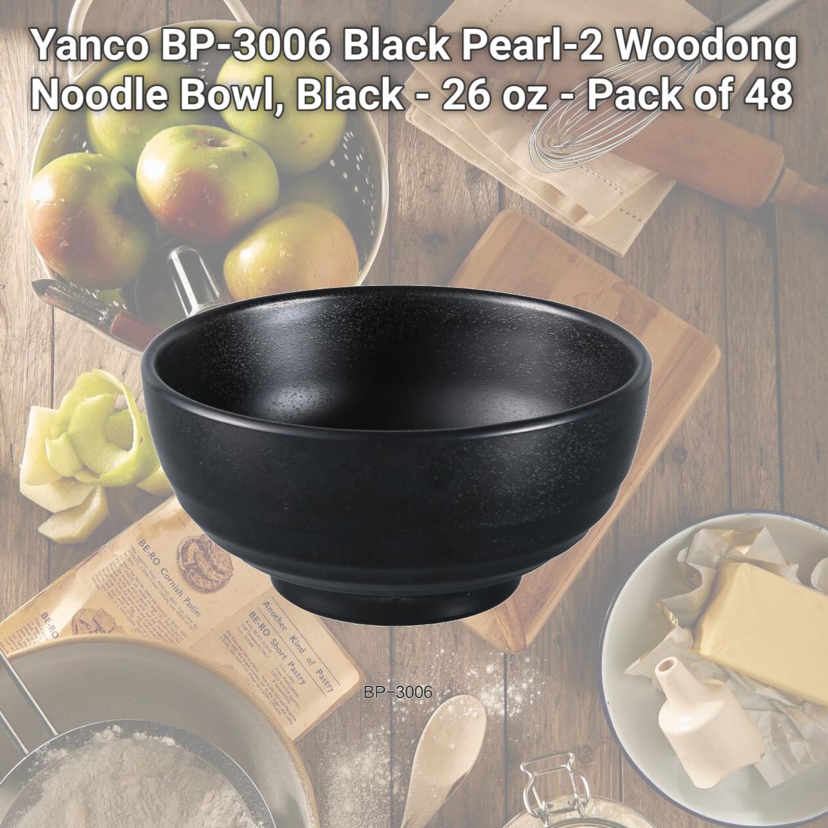 Picture of Yanco BP-3006 Black Pearl-2 Woodong Noodle Bowl, Black - 26 oz - Pack of 48