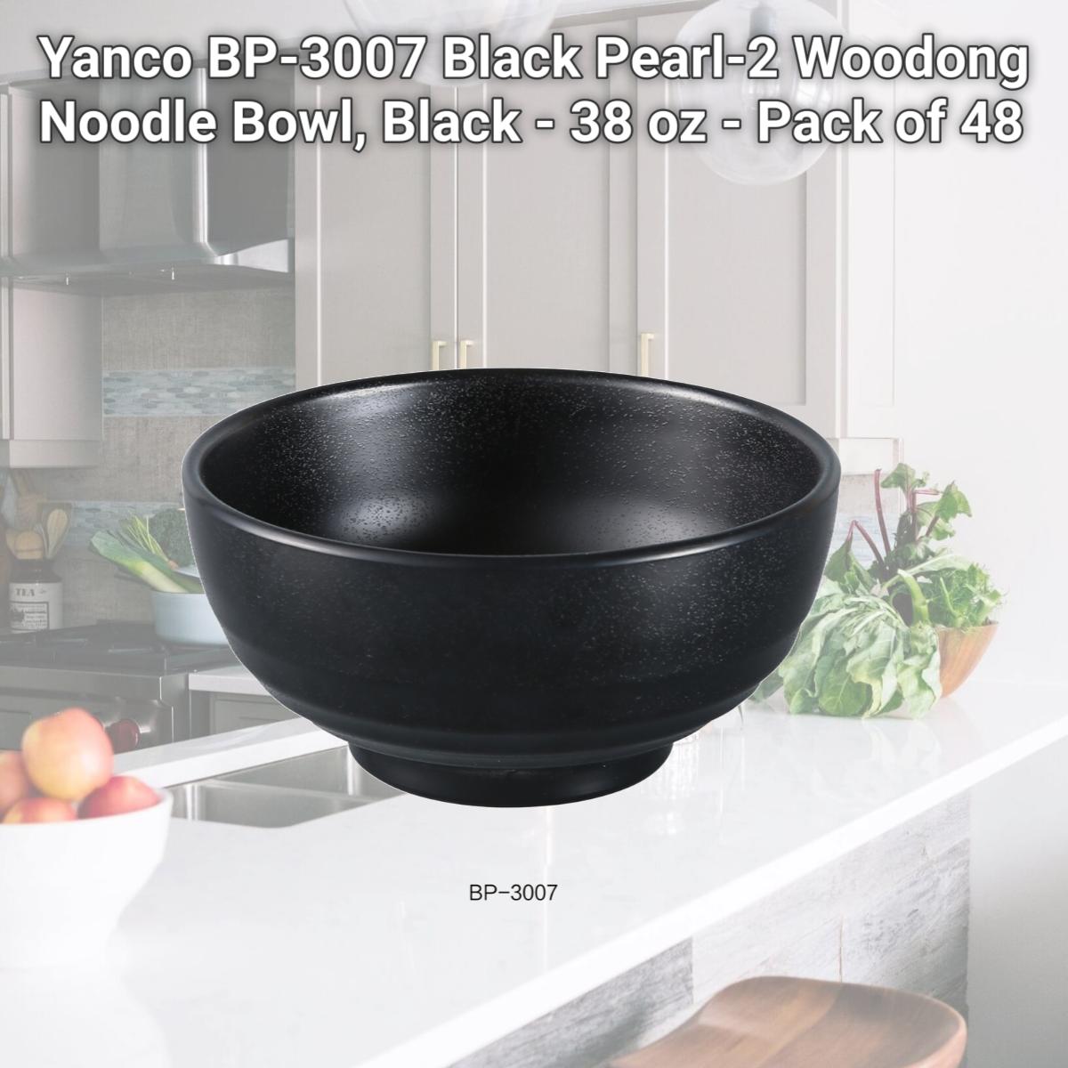 Picture of Yanco BP-3007 Black Pearl-2 Woodong Noodle Bowl, Black - 38 oz - Pack of 48