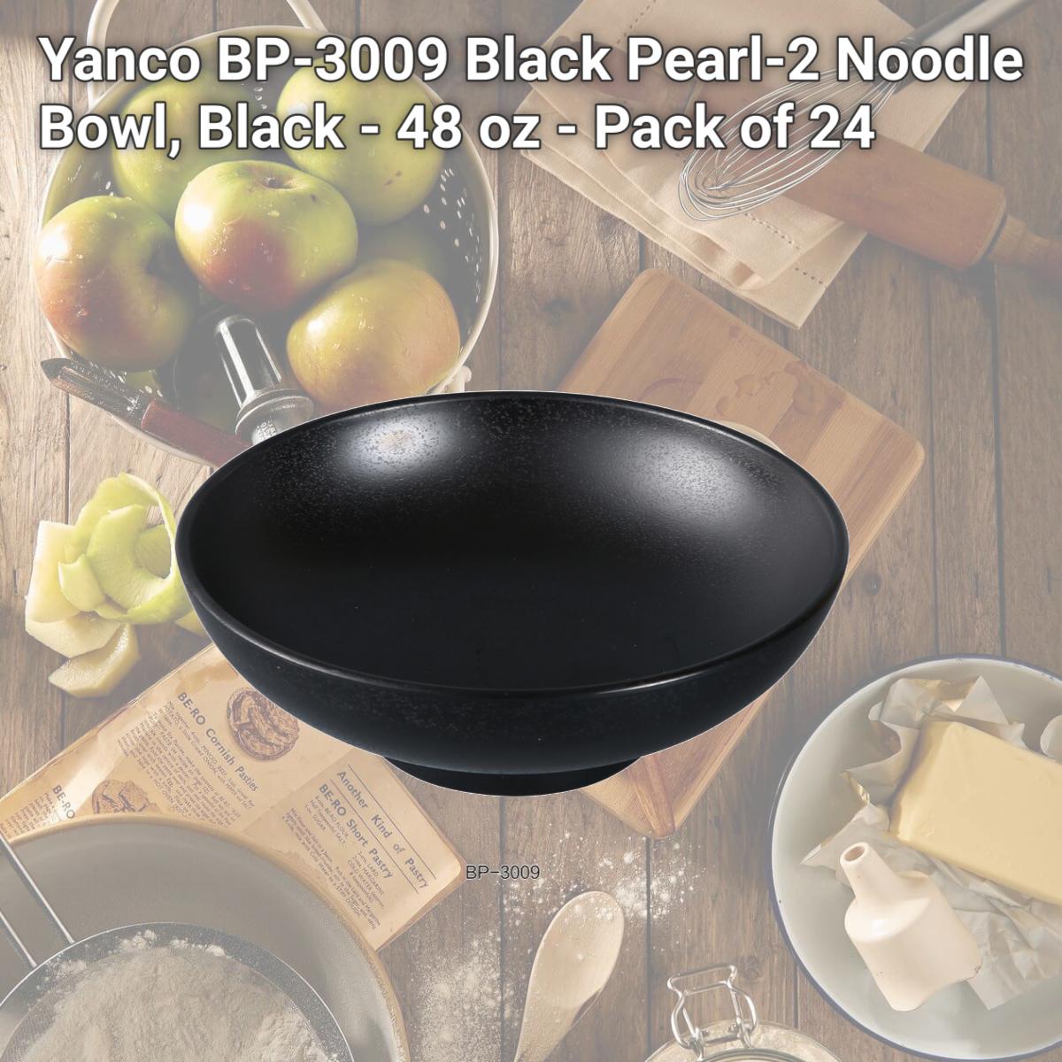 Picture of Yanco BP-3009 Black Pearl-2 Noodle Bowl, Black - 48 oz - Pack of 24