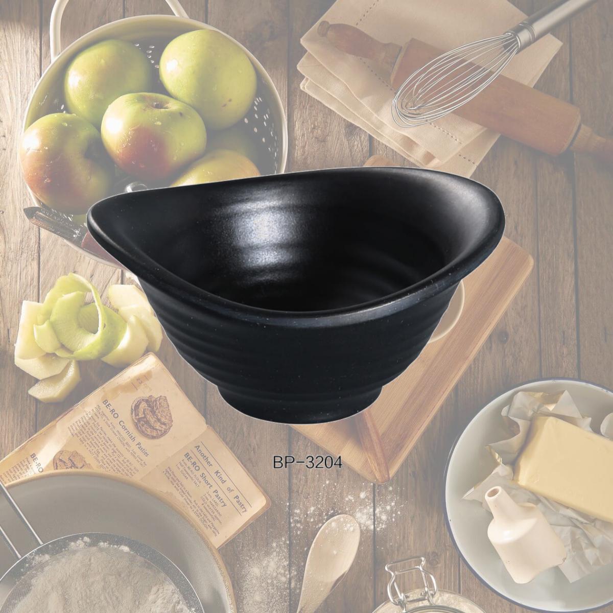 Picture of Yanco BP-3204 Black Pearl-2 Yuanbao Bowl, Black - 3.5 oz - Pack of 48