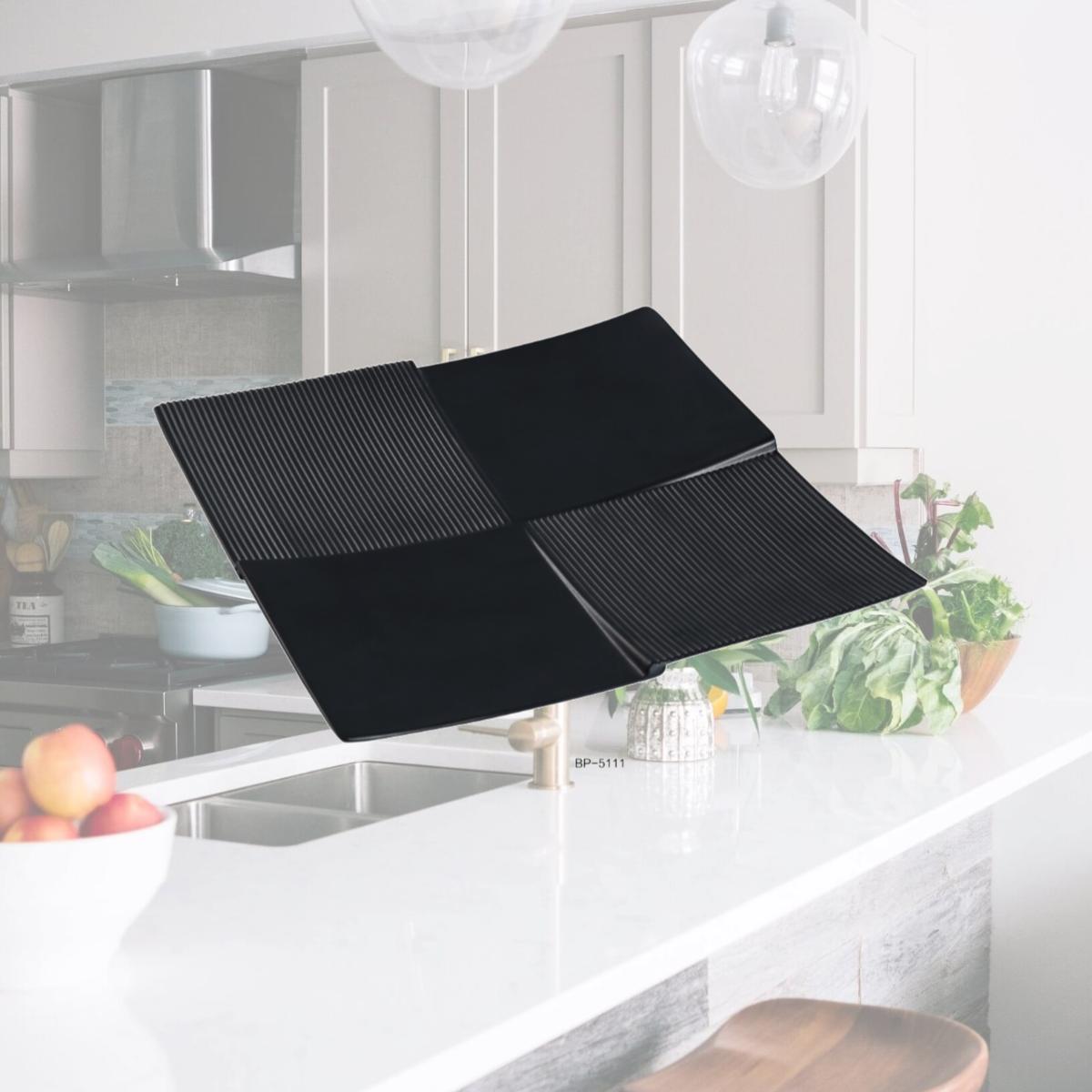 Picture of Yanco BP-5111 Black Pearl-2 Square Display Plate, Black - Pack of 12
