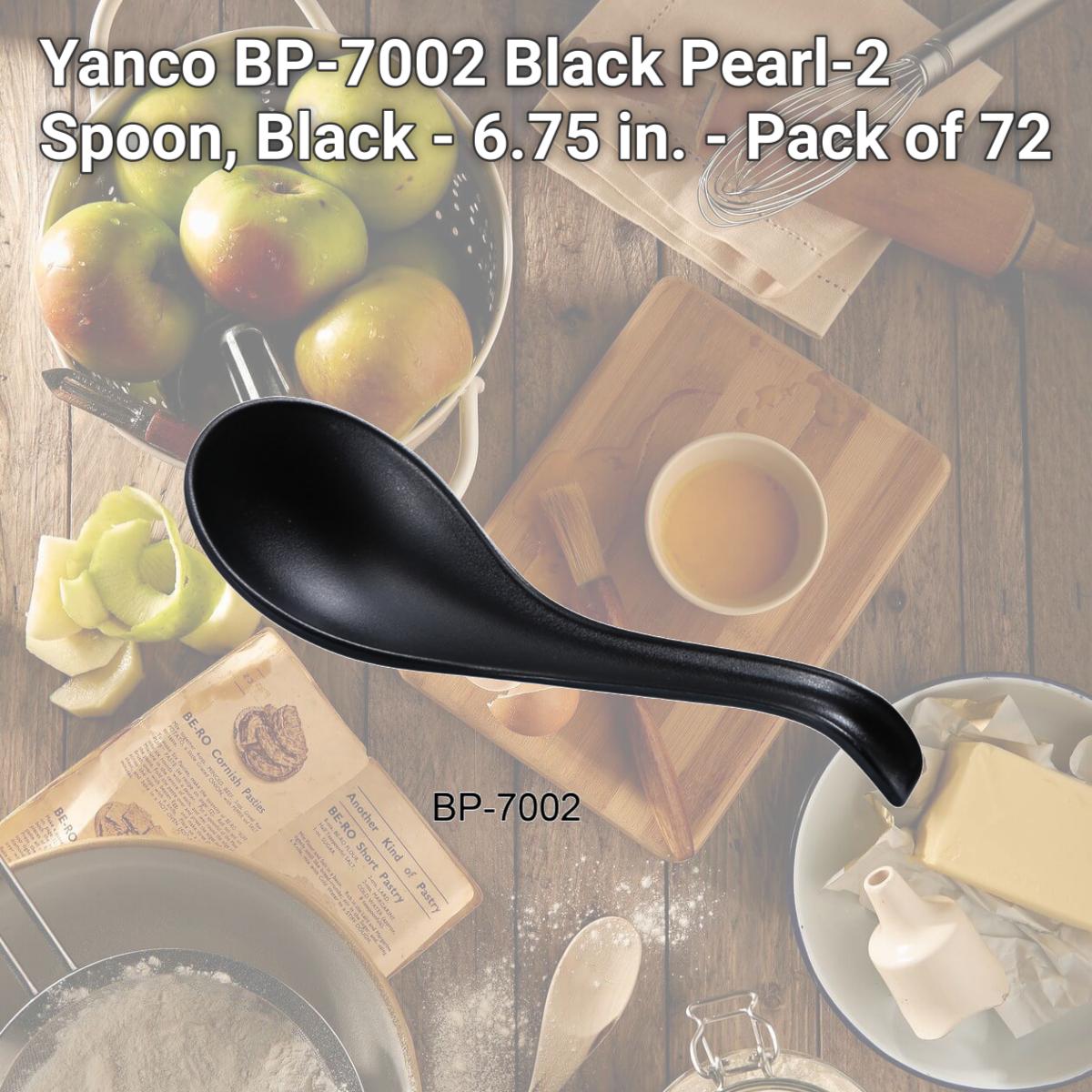 Picture of Yanco BP-7002 Black Pearl-2 Spoon, Black - 6.75 in. - Pack of 72