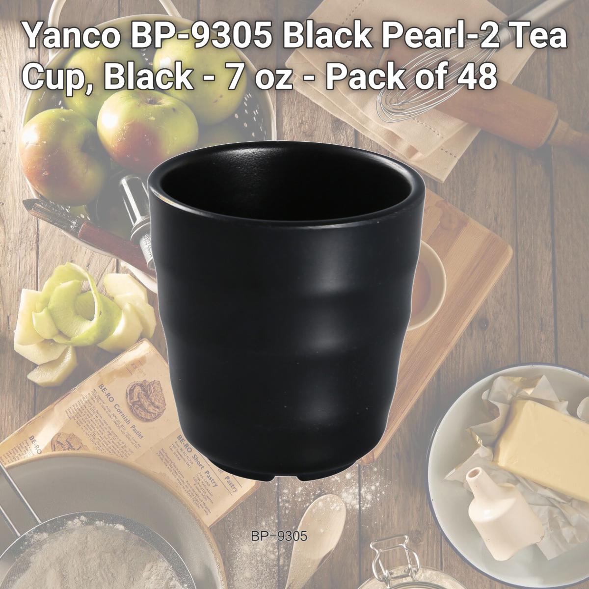 Picture of Yanco BP-9305 Black Pearl-2 Tea Cup, Black - 7 oz - Pack of 48