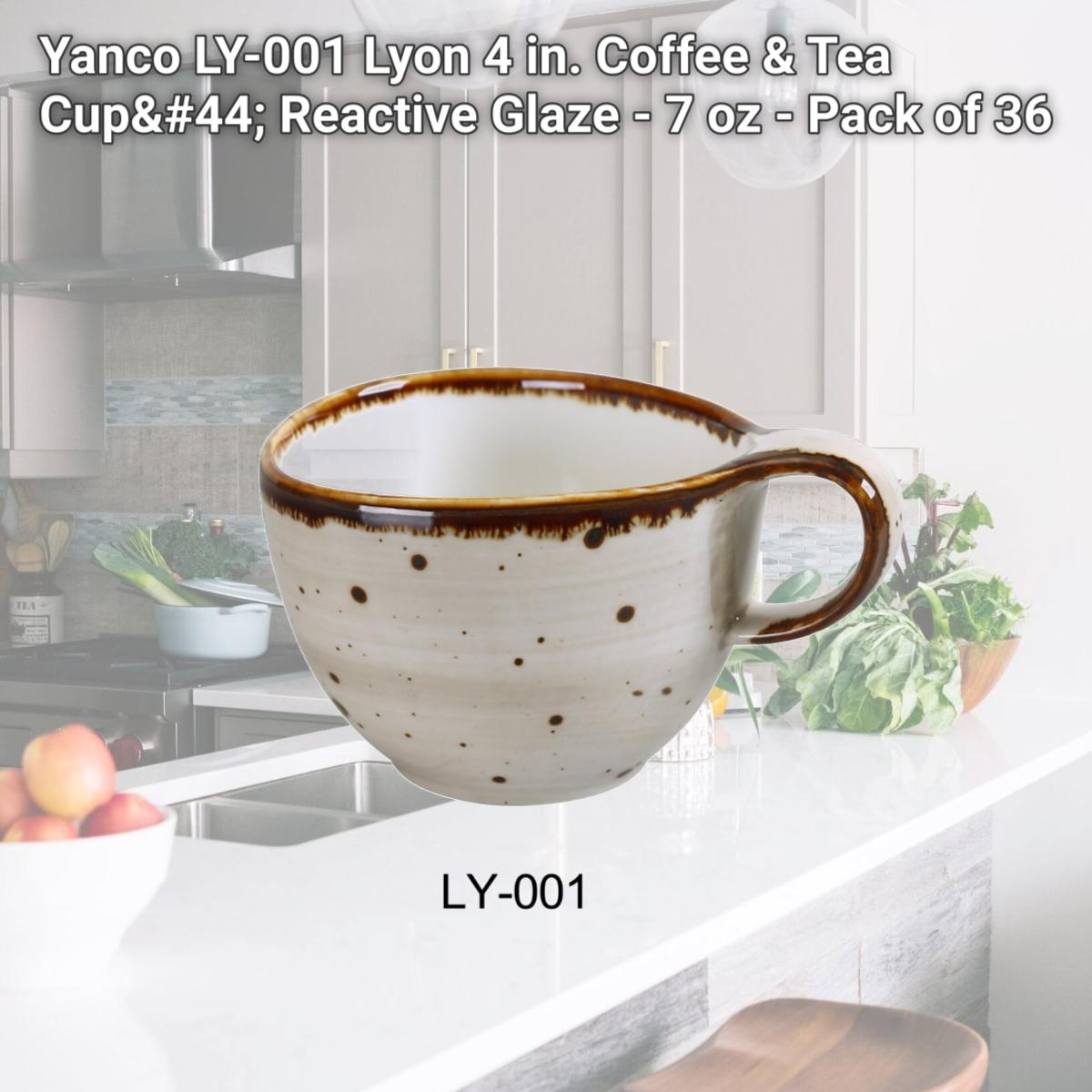 Picture of Yanco LY-001 Lyon 4 in. Coffee & Tea Cup, Reactive Glaze - 7 oz - Pack of 36