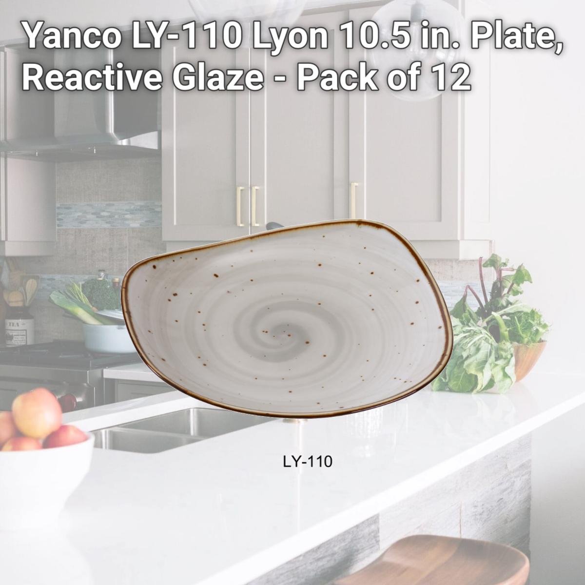 Picture of Yanco LY-110 Lyon 10.5 in. Plate, Reactive Glaze - Pack of 12