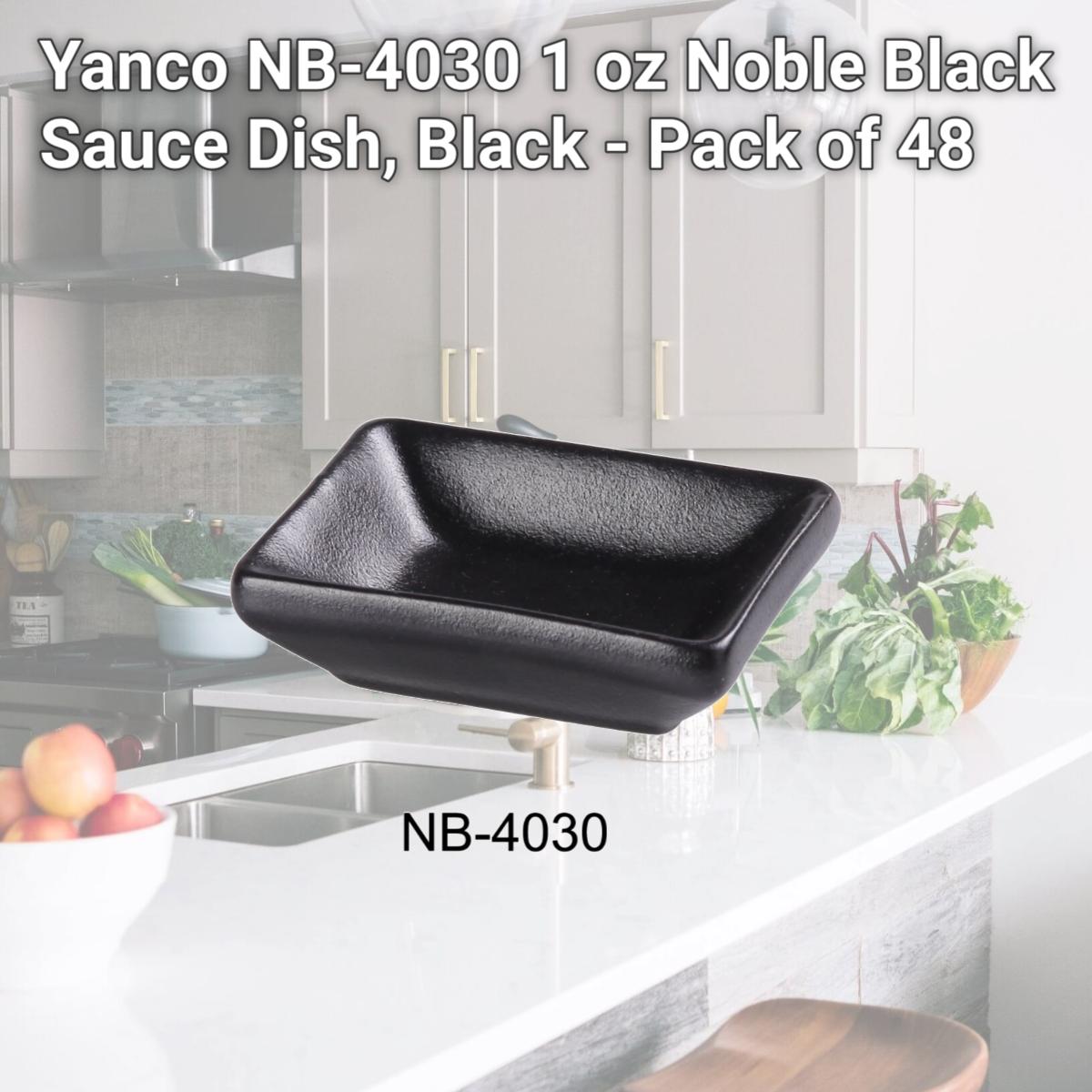 Picture of Yanco NB-4030 1 oz Noble Black Sauce Dish, Black - Pack of 48