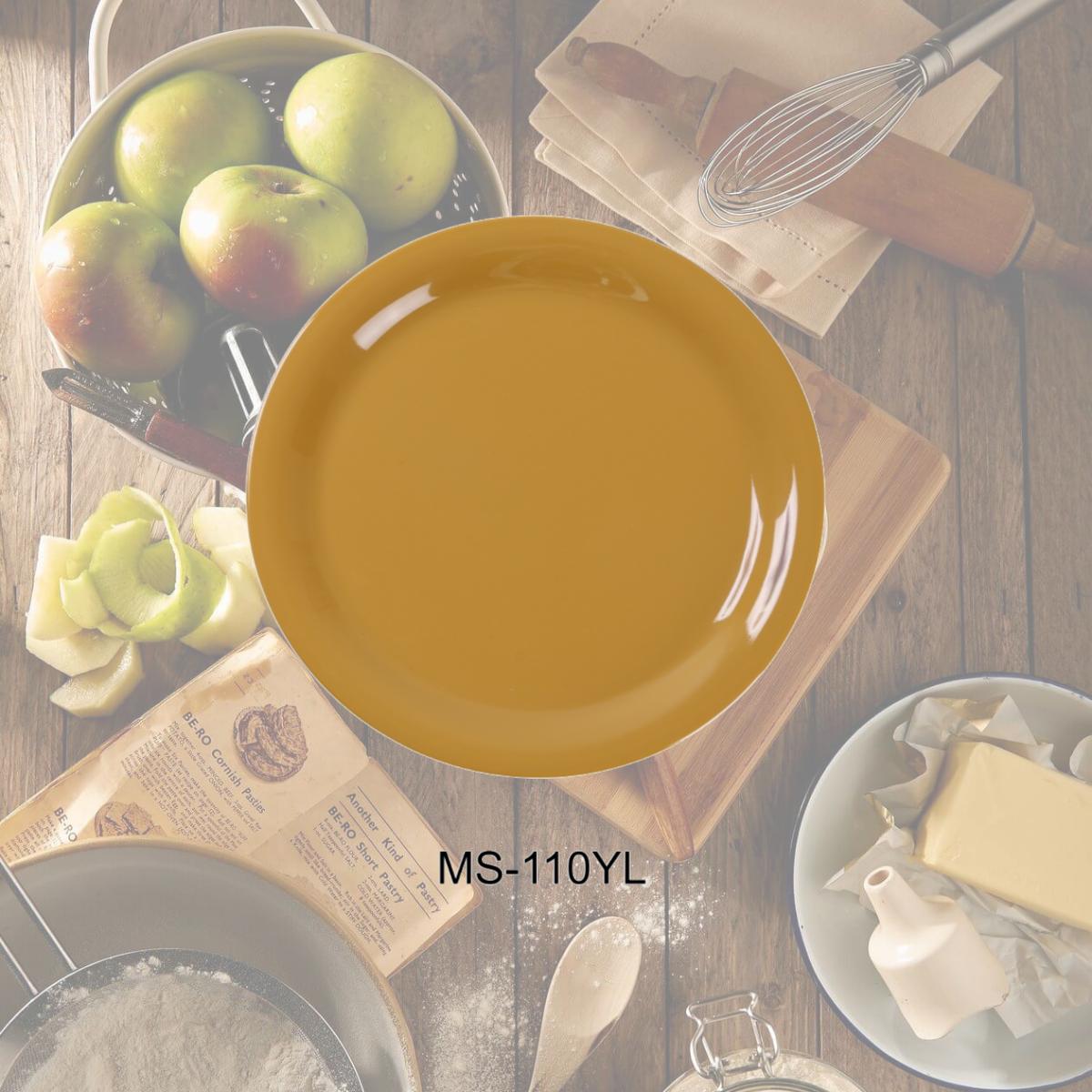 Picture of Yanco MS-110YL 10.5 in. Mile Stone Narrow Rim Round Plate, Yellow - Pack of 24
