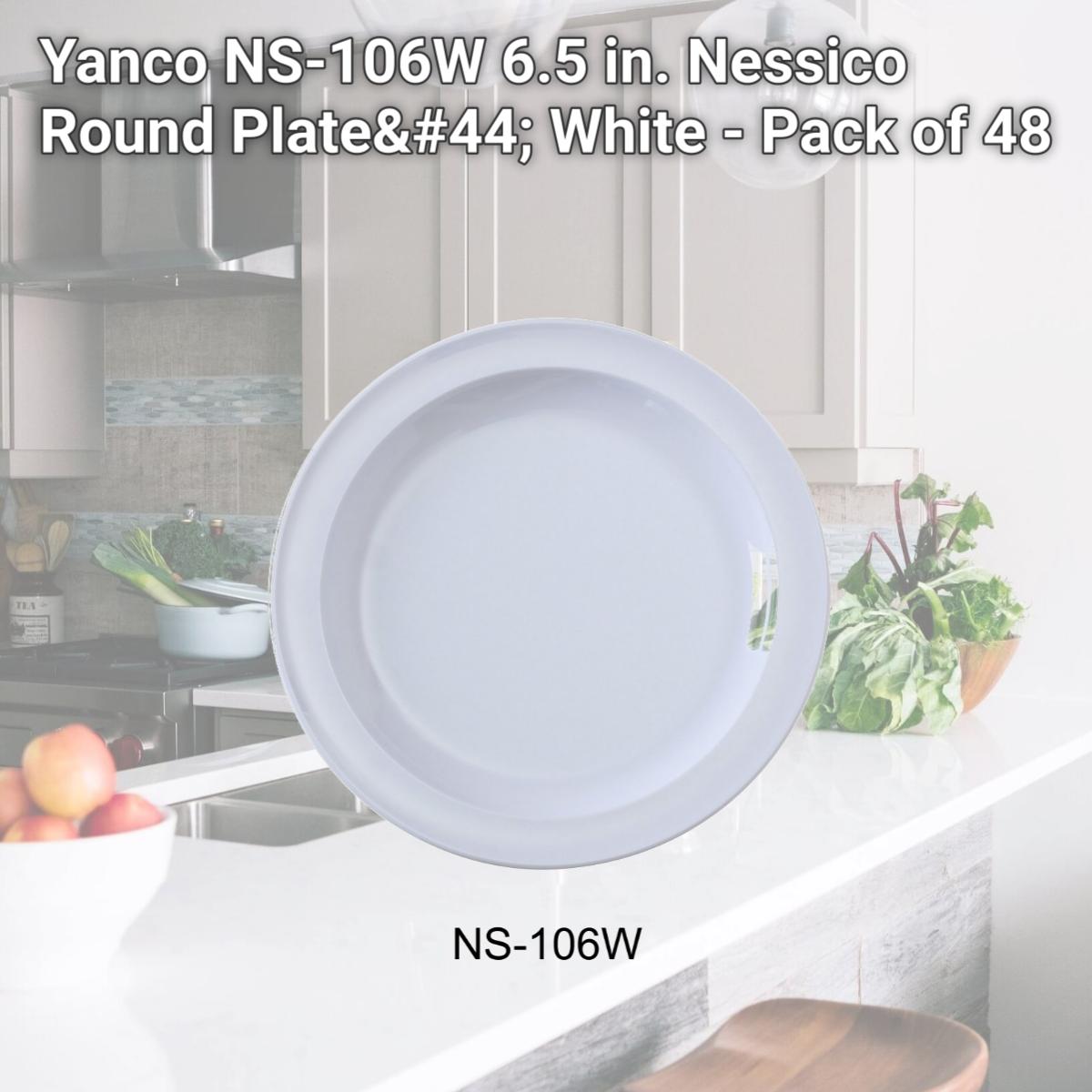 Picture of Yanco NS-106W 6.5 in. Nessico Round Plate, White - Pack of 48