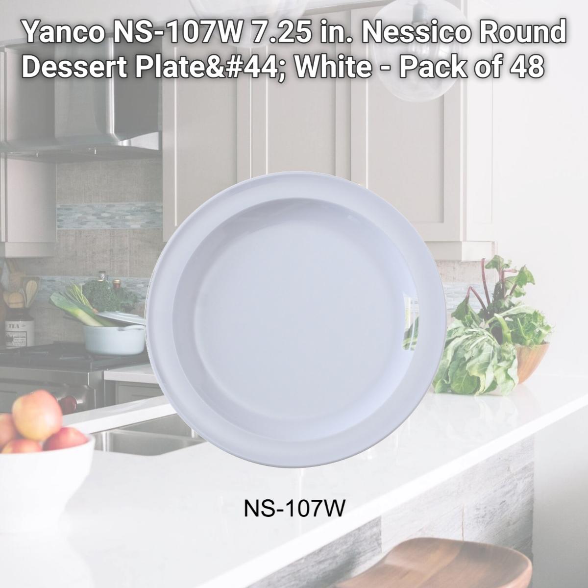 Picture of Yanco NS-107W 7.25 in. Nessico Round Dessert Plate, White - Pack of 48