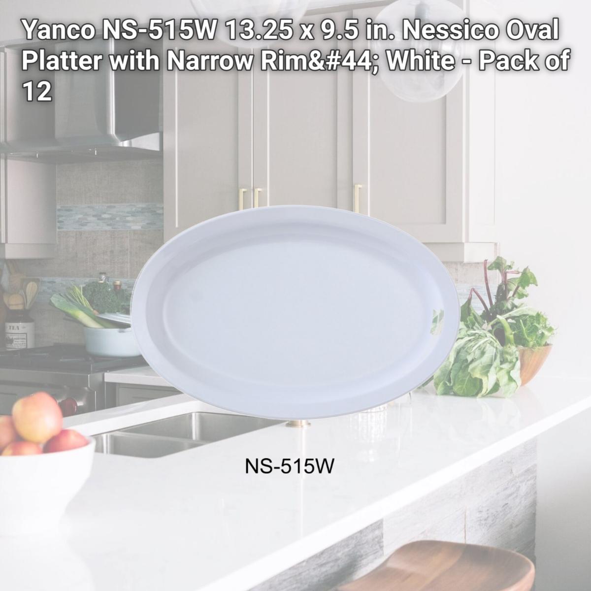 Picture of Yanco NS-515W 13.25 x 9.5 in. Nessico Oval Platter with Narrow Rim, White - Pack of 12