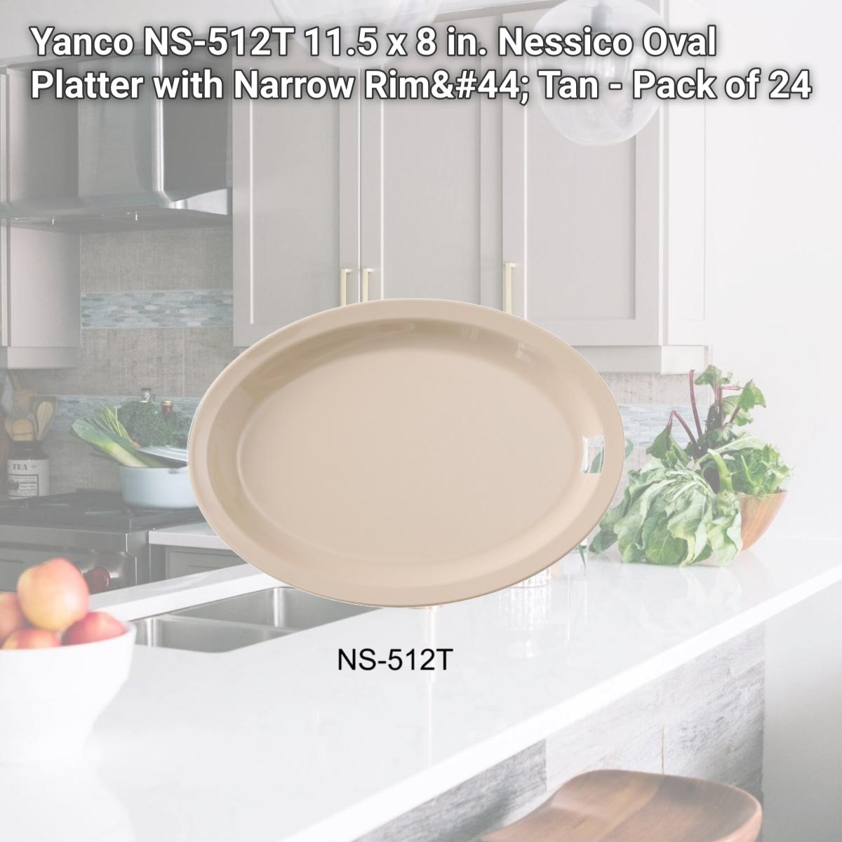 Picture of Yanco NS-512T 11.5 x 8 in. Nessico Oval Platter with Narrow Rim, Tan - Pack of 24