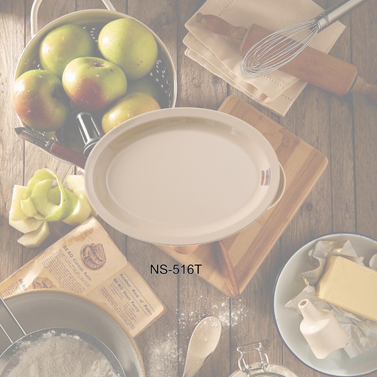 Picture of Yanco NS-516T 15.5 x 11.75 in. Nessico Oval Platter with Narrow Rim, Tan - Pack of 12