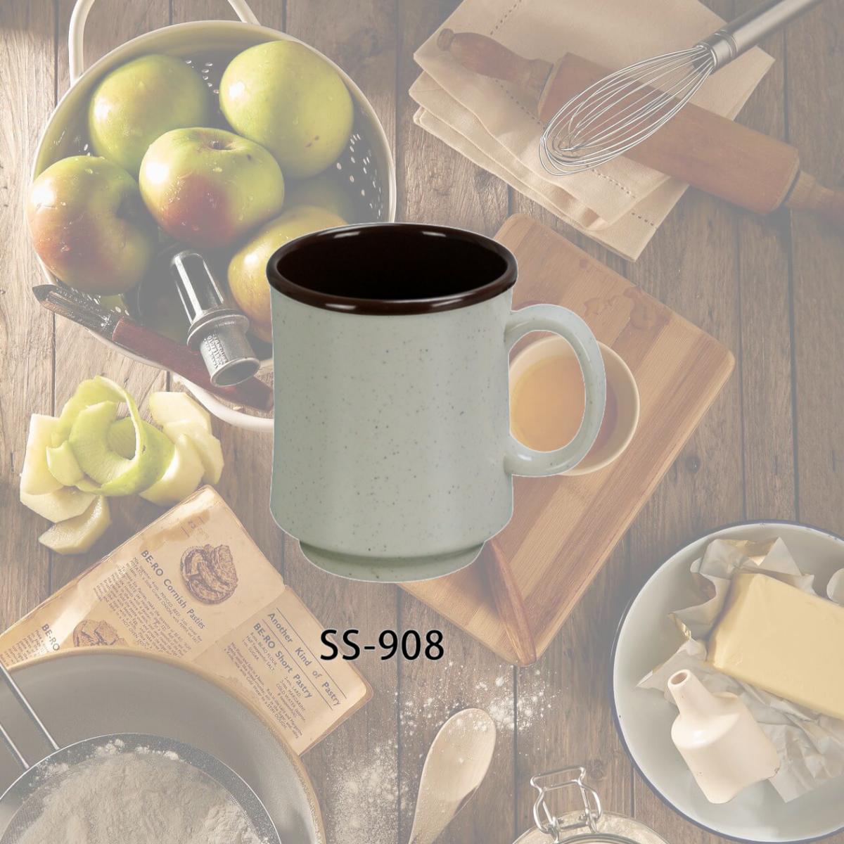 Picture of Yanco SS-908 8 oz Sesame Two-Tone Coffee & Tea Mug - 3.75 x 3 oz - Pack of 48