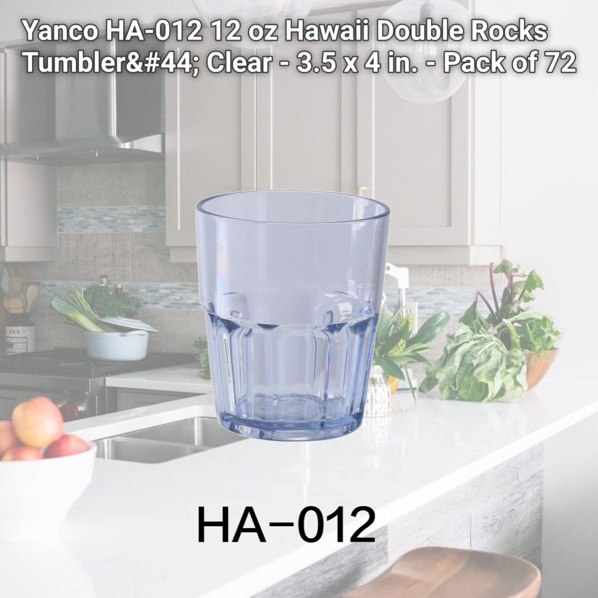 Picture of Yanco HA-012 12 oz Hawaii Double Rocks Tumbler, Clear - 3.5 x 4 in. - Pack of 72