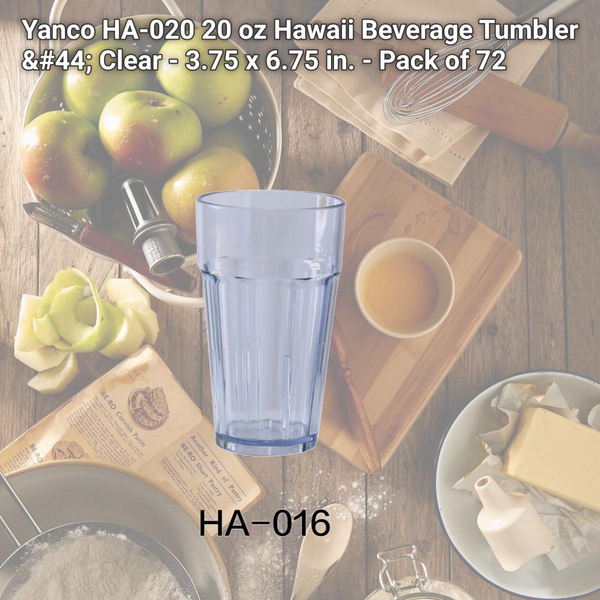 Picture of Yanco HA-020 20 oz Hawaii Beverage Tumbler , Clear - 3.75 x 6.75 in. - Pack of 72