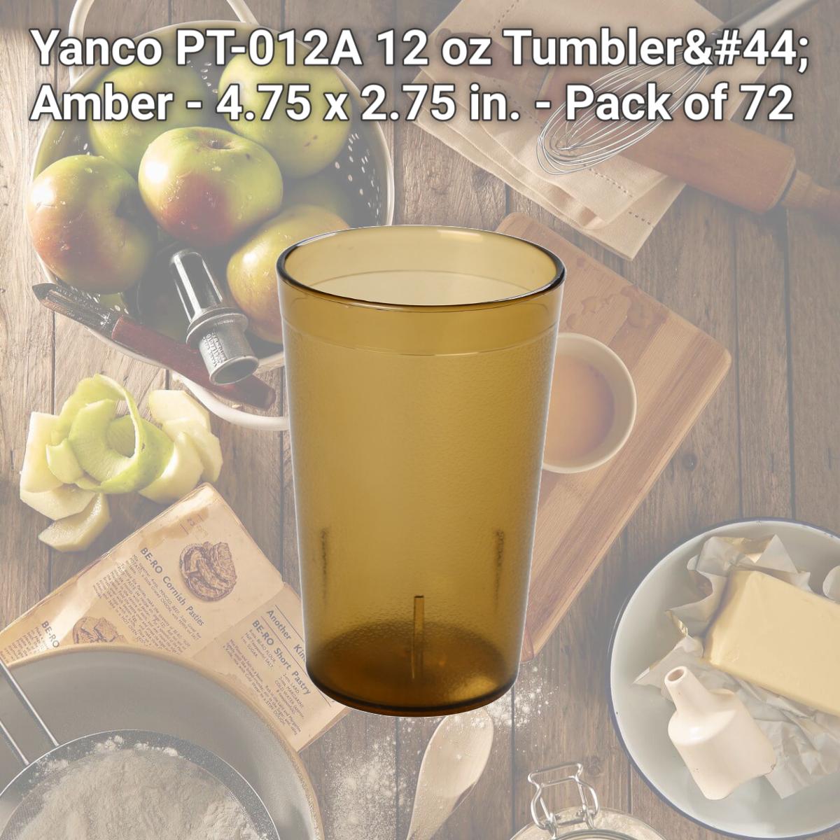 Picture of Yanco PT-012A 12 oz Tumbler, Amber - 4.75 x 2.75 in. - Pack of 72