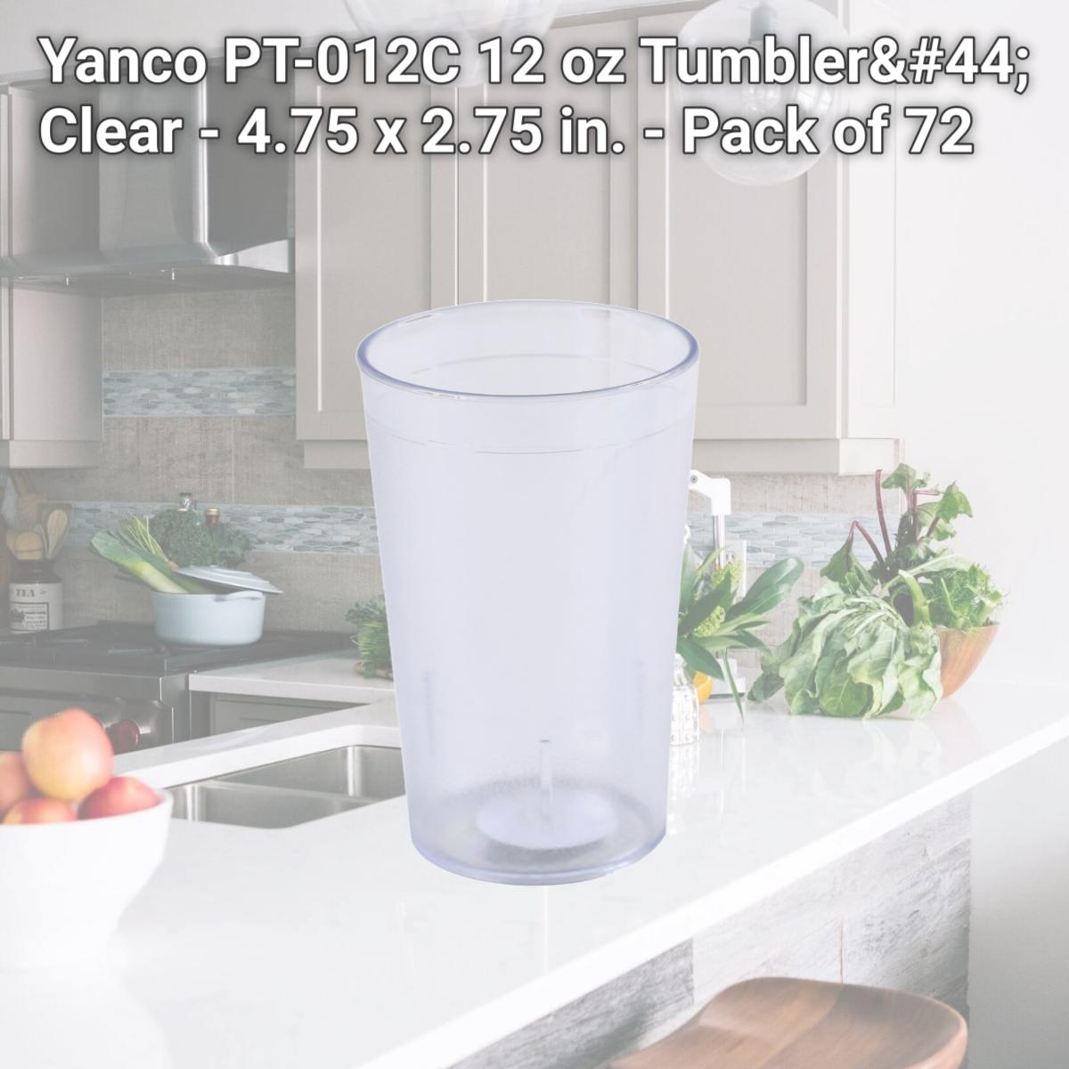 Picture of Yanco PT-012C 12 oz Tumbler, Clear - 4.75 x 2.75 in. - Pack of 72