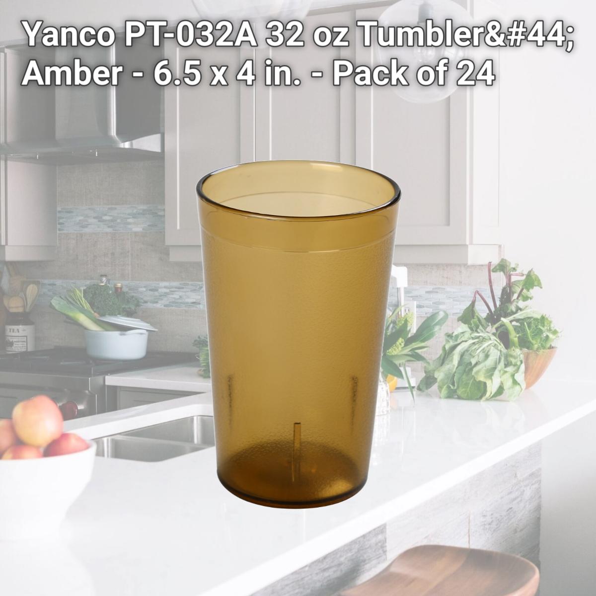 Picture of Yanco PT-032A 32 oz Tumbler, Amber - 6.5 x 4 in. - Pack of 24