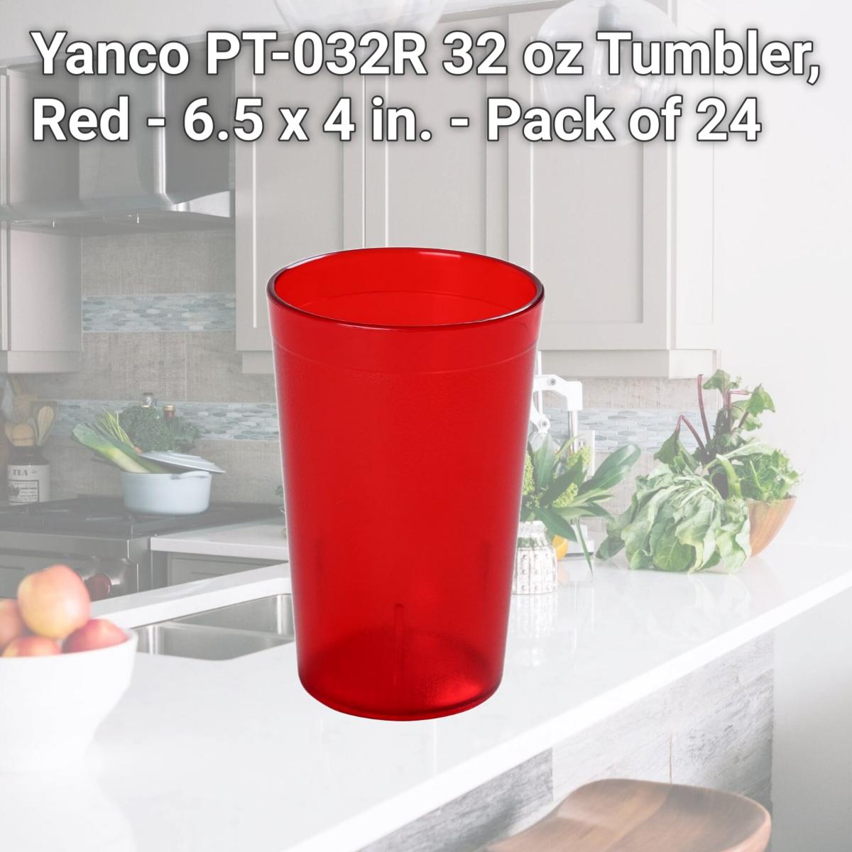 Picture of Yanco PT-032R 32 oz Tumbler, Red - 6.5 x 4 in. - Pack of 24