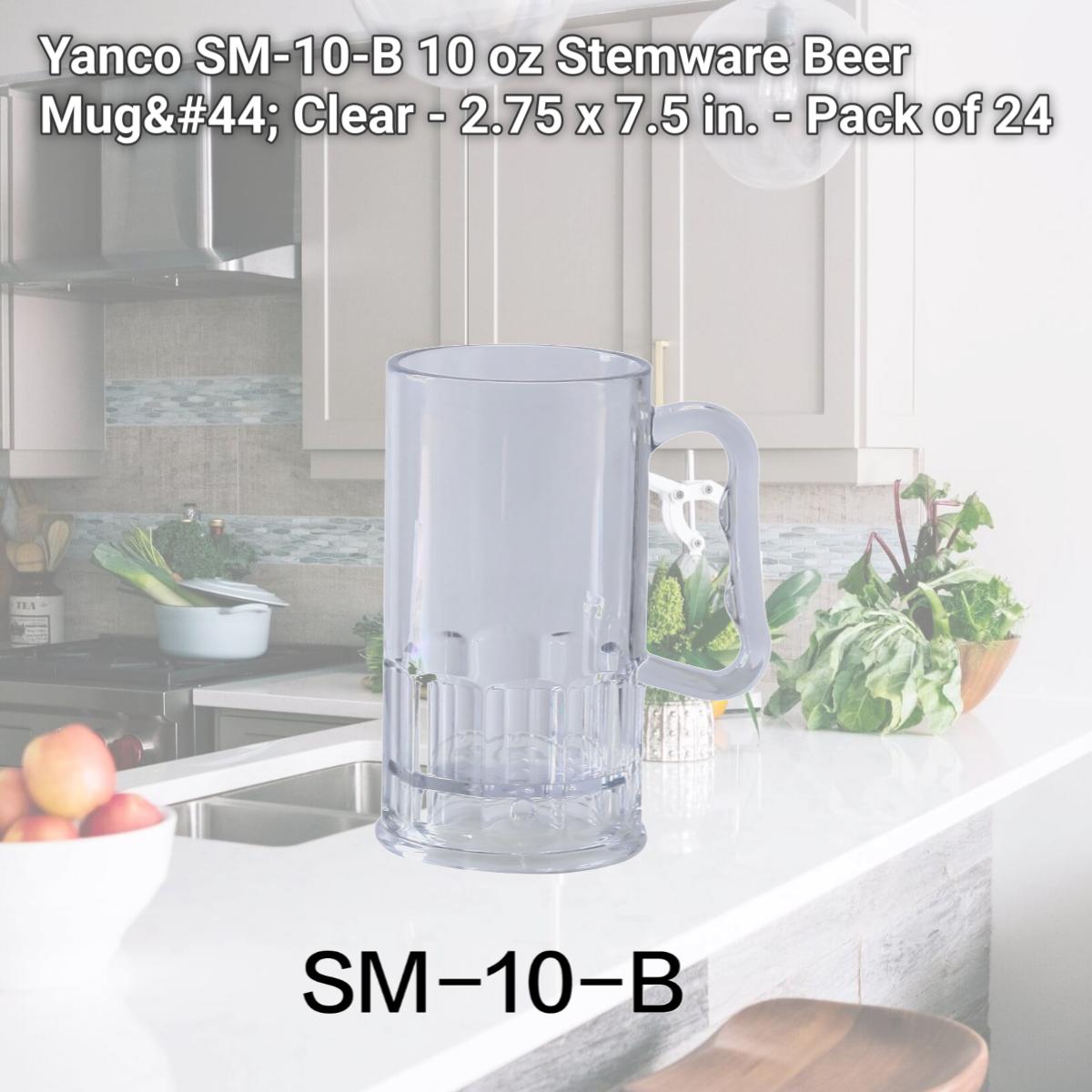 Picture of Yanco SM-10-B 10 oz Stemware Beer Mug, Clear - 2.75 x 7.5 in. - Pack of 24