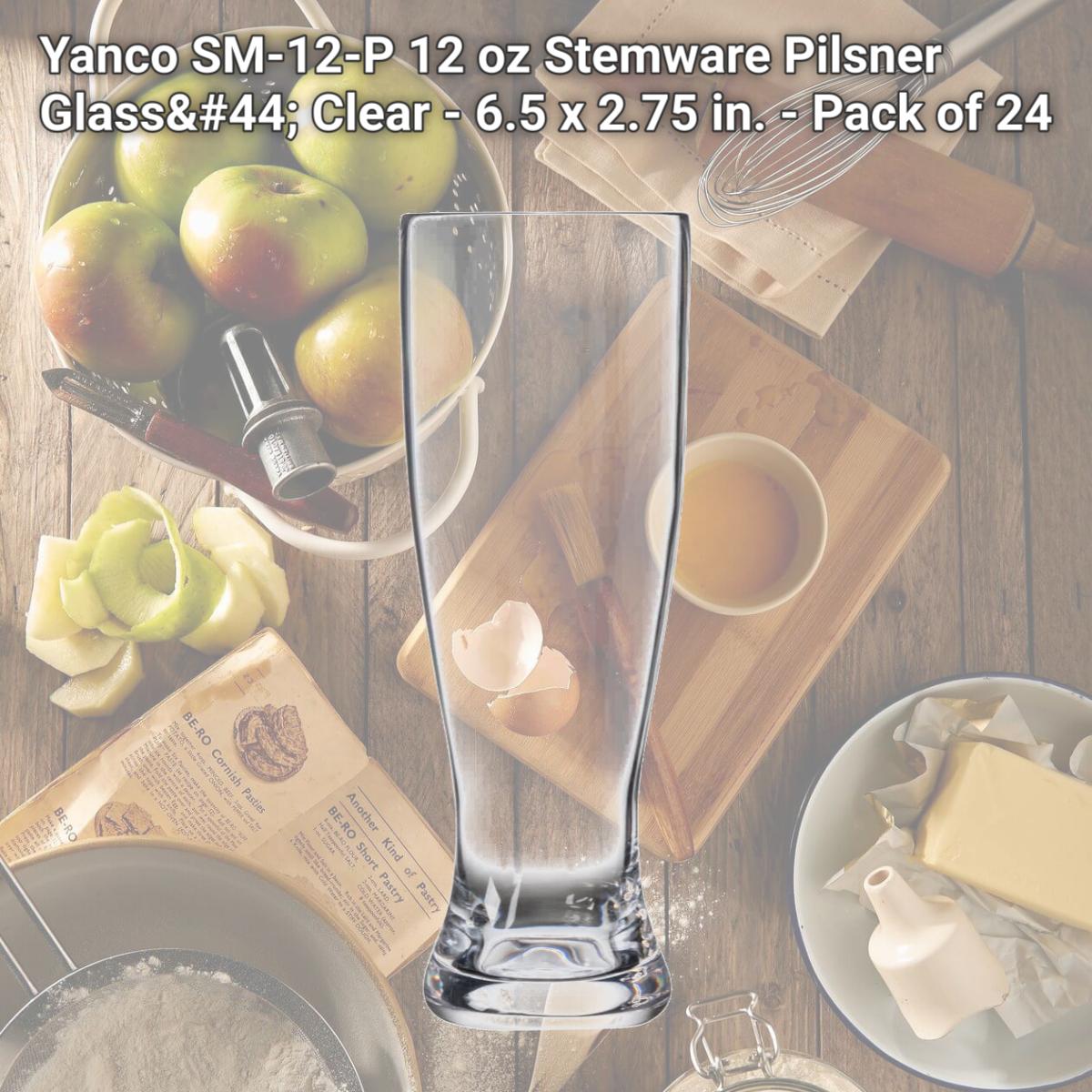 Picture of Yanco SM-12-P 12 oz Stemware Pilsner Glass, Clear - 6.5 x 2.75 in. - Pack of 24