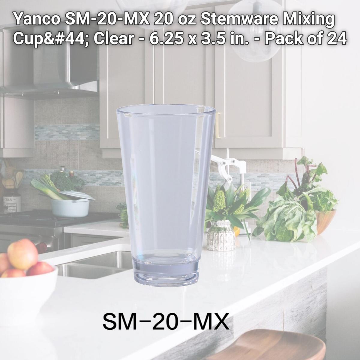 Picture of Yanco SM-20-MX 20 oz Stemware Mixing Cup, Clear - 6.25 x 3.5 in. - Pack of 24
