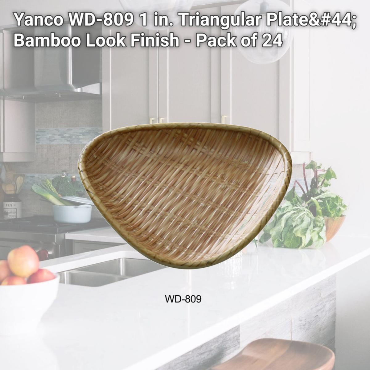 Picture of Yanco WD-809 1 in. Triangular Plate, Bamboo Look Finish - Pack of 24