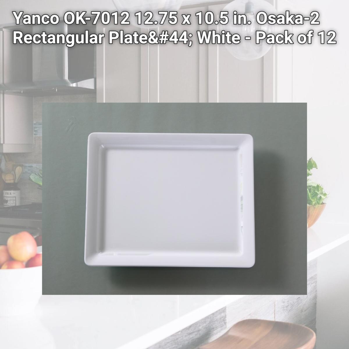 Picture of Yanco OK-7012 12.75 x 10.5 in. Osaka-2 Rectangular Plate, White - Pack of 12